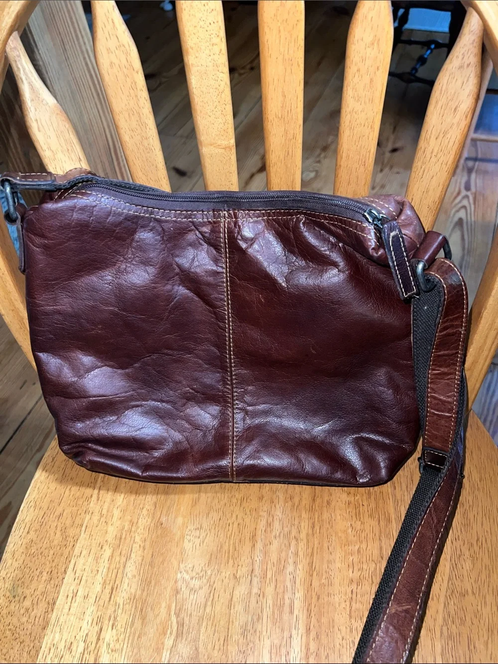 Jack Georges Hobo Bag w/Front Pocket Voyager Collection Buffalo Leather Purse